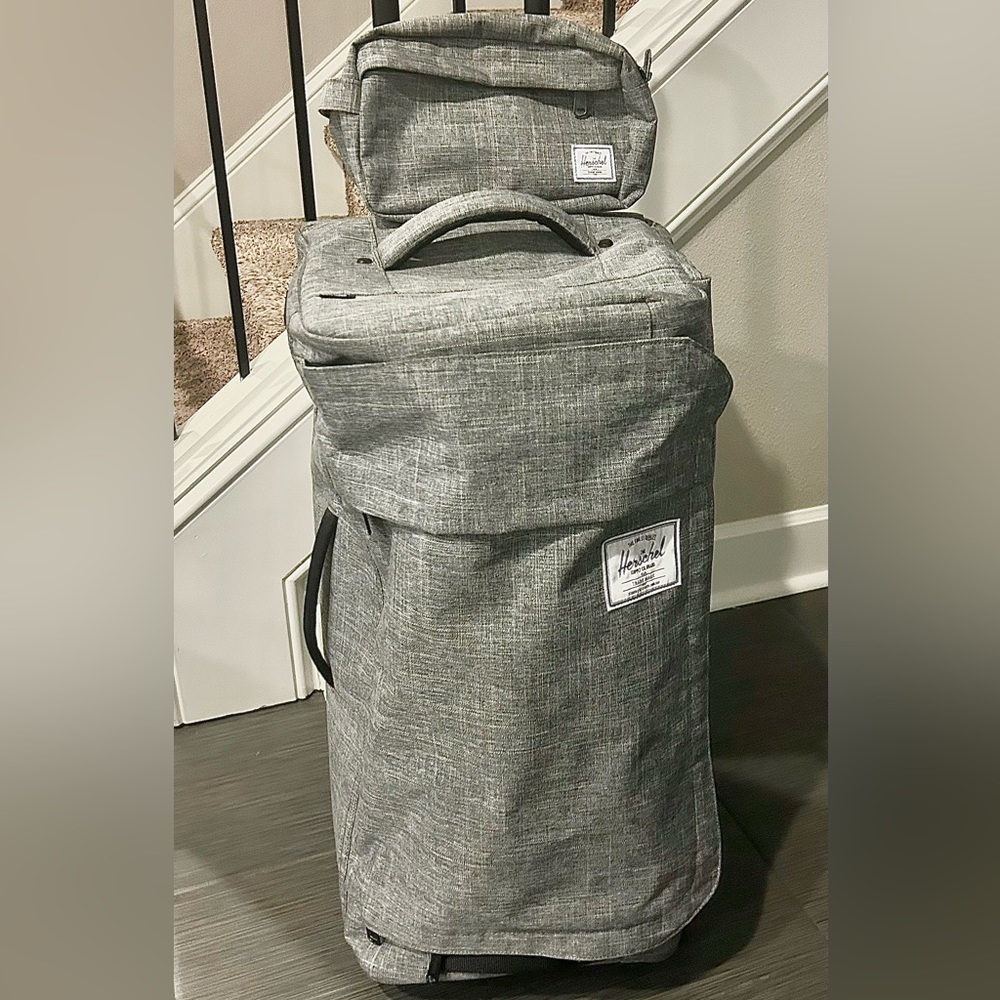 Herschel Co rolling duffel & matching toiletry bag